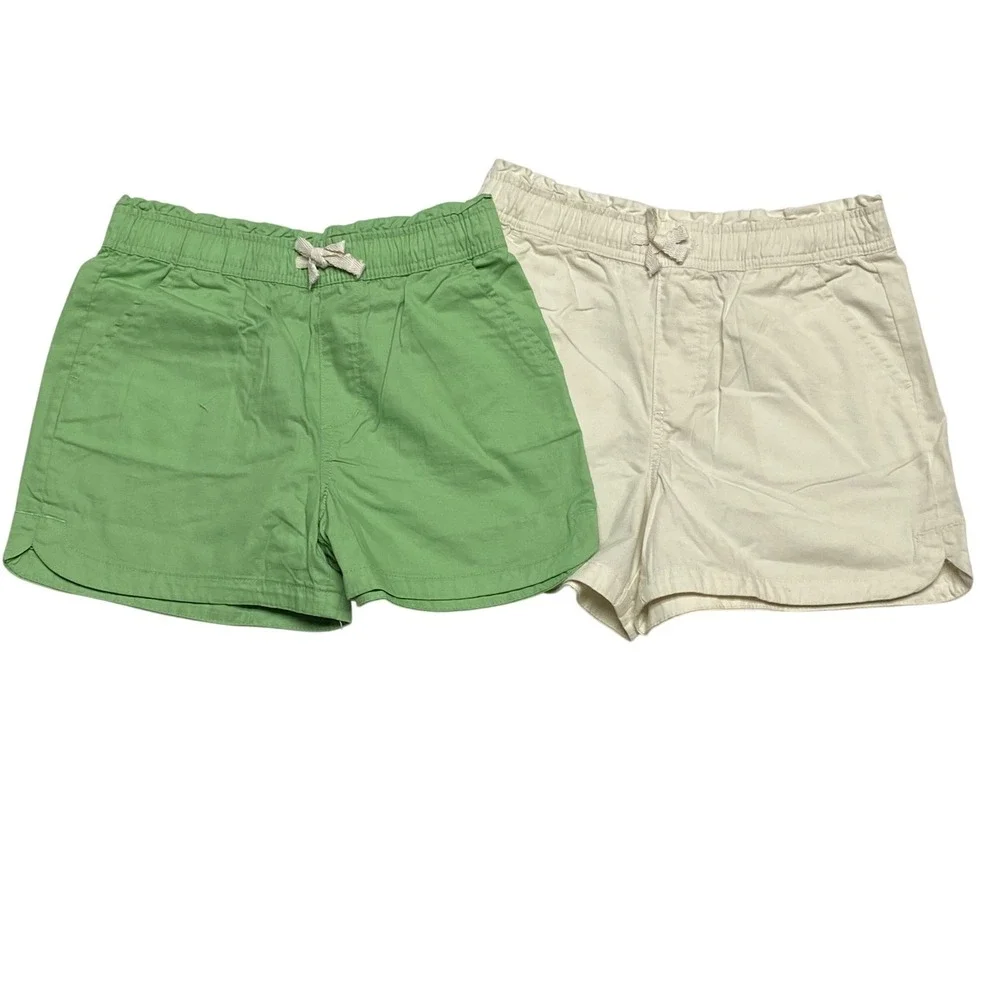 Gap Kids Girls Pull On 2 pack Shorts Green White Size 6/6X NWT